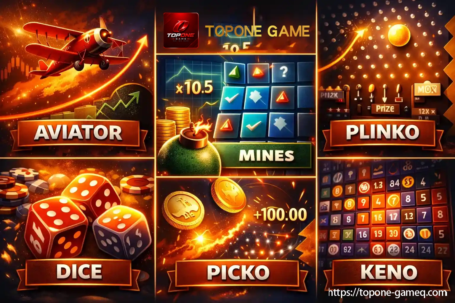 Aviator, Mines, Plinko, Dice and Keno instant games