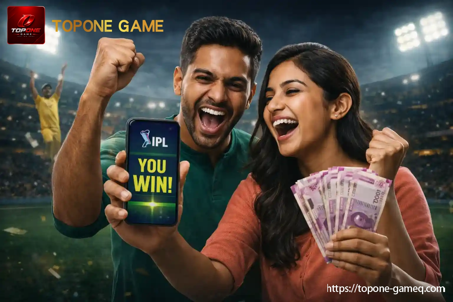 Indian cricket fans following IPL on a mobile phone
